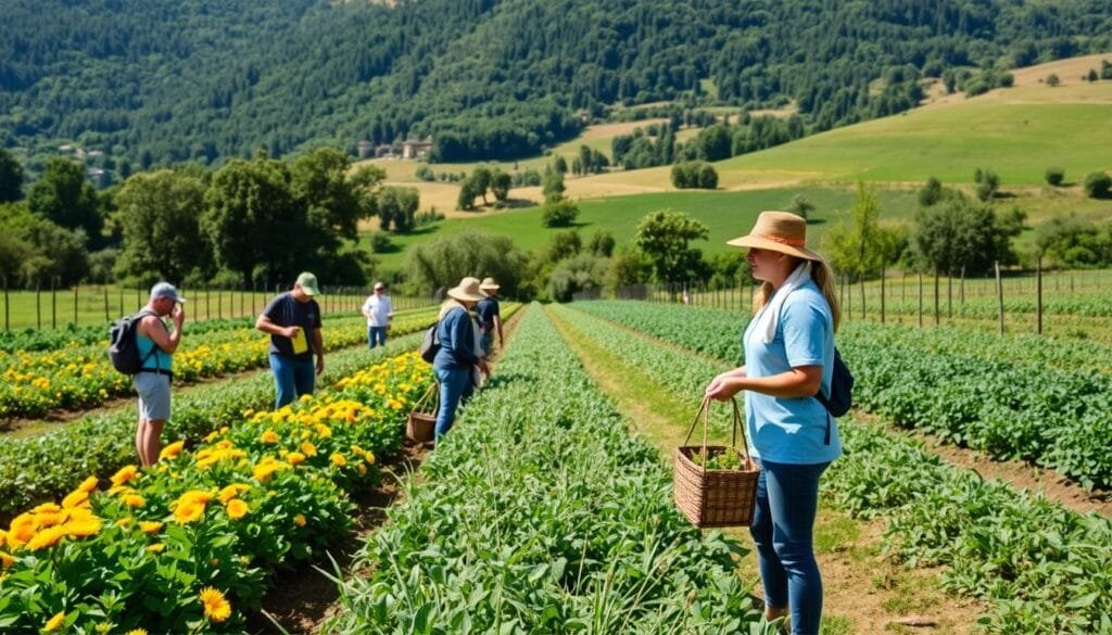 صورة لمتطوعين يعملون في مزرعة عضوية في إيطاليا صورة لمتطوعين يعملون في مزرعة عضوية في إيطاليا